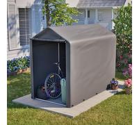 Abri de vélo étanche 170 g - Cadre de fondation en polyéthylène - 187 x 100 | Abri de jardin pour vélo, extérieur, avec cadre en acier, pour balcon, terrasse, cour, moto, outils de jardin, gris