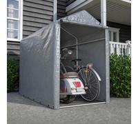 Abri de vélo étanche 170 g PE 100 x 187 x 160 cm pour 1 moto, compact, gris clair