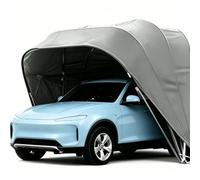 Abri de voiture pliable et rétractable, carport en acier inoxydable | Auvent de voiture robuste, verrouillable, résistant aux intempéries, pour parking, gris(5.9x2.7x2.45m)