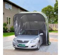 Abri de Voiture Vert en Acier Inoxydable, Garage Mobile Robuste avec Structure en Acier Inoxydable, abri Toutes Saisons pour Camping-Car, auvent rétractable et Pliable