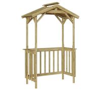 vidaXL Abri Hexagonal en Bois Marron Clair pour Le Jardin - Idéal pour l'extérieur | Auvent en Bois traité | Super spacieux, pour 4 Personnes Max | Parfait pour décorer et Profiter du Jardin
