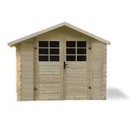 Abri jardin bois traditionnel - 8.88 m2 - 2.98 x 2.98x 2.18 m - 28 mm