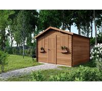 Abri jardin bois traité autoclave - 17.87 m² - 4.21 x 4.28 x 2.51 m - 28 mm