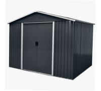 WERKA PRO Abri Jardin métal 5m2 | Résistant aux intempéries, robuste, usage jardin, 2.58 x 1.96 x H1.96m, portes coulissantes, kit d'ancrage inclus