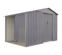 Abri jardin métal + Bucher Bois vieilli 9163 - 5,31m² - 278 x 191 x 195 cm