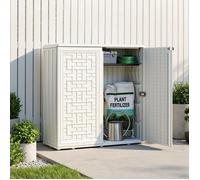 Abri Jardin Résine 0 23 m³ Armoire Rangement Extérieur Étanche Blanc pour Garage Terrasse Stockage Tondeuse et Outils Accessoires