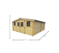 Habrita Abri de jardin en bois Balta 4,16×5,14 m