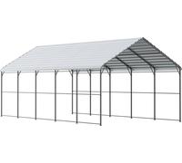 Abri métallique pour voiture 13' x 26' Abri extérieur robuste pour voiture Garage pour bateaux