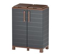 Abri Poubelles 2 Sacs Anthracite - Armoire Cache Poubelle de Tri Sélectif 68 x 3