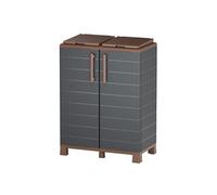 Abri Poubelles 2 Sacs Anthracite - Armoire Cache Poubelle de Tri Sélectif 68 x 37 x 90 cm Terrasse, Restaurant Art Plast