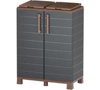Abri Poubelles 2 Sacs Anthracite - Armoire Cache Poubelle de Tri Sélectif 68 x 37 x 90 cm Terrasse, Restaurant Art Plast