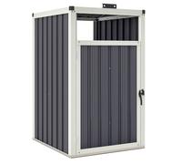 Abri pour 1 poubelle 240L cache poubelle extérieur couvercle relevable 180° acier galvanisé 73 x 81 x 122 cm gris foncé