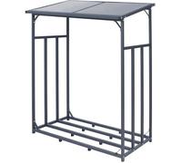 Abri pour bois de chauffage Ruston en acier galvanisé - CLP - Rectangulaire - Anthracite - 130x185x185cm