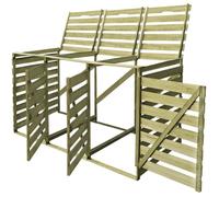 Abri pour poubelle triple 240 L en bois imprégné - ZHG- MODE&CHIC - Moderne-Design