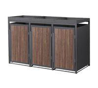 Abri pour poubelles avec toit végétal Habillage pour poubelles Abri pour 3 poube