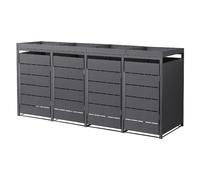 Abri pour poubelles avec toit végétal Habillage pour poubelles Abri pour 4 poube