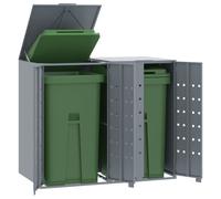 Abri pour poubelles pour 2 tonnes Gris 138x79x117 cm Acier