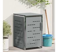 vidaXL Abri pour poubelles roulantes Support de bac de jardin Acier inoxydable