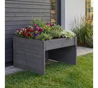 Abri Pour Tondeuse Robot Avec Bac À Fleurs Hwc-Q17, Abri Pour Tondeuse À Gazon, En Bois Certifié Mvg, 50 X 70 X 80 Cm Gris Anthracite