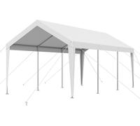 Abri pour voiture Carport Car Canopy 10 x 20 pieds, tente d'abri pour voiture portable robuste, blanche