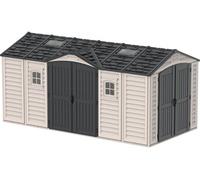 Abri PVC DARK GREY Apex 11,95m² - kit fondation, 2 fenêtres, 2 puits de lumière - Gris