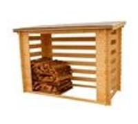 Abri Range-Bûches Fermé et Esthétique avec Structure Madriers Grand Volume de Bois, 4 Stères
