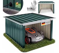 GARDEBRUK® Abri Robot Tondeuse 89x90x54cm Toit monopente Pliable métal résistant intempéries 4X piquets Terre Garage Outillage carport Jardin Vert