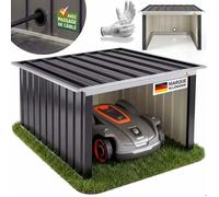 GARDEBRUK® Abri Robot Tondeuse 89x90x54cm Toit monopente Pliable métal résistant intempéries 4X piquets Terre Garage Outillage carport Jardin Anthracite