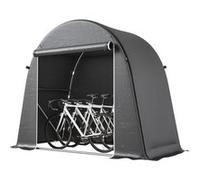 Abri de jardin - Outsunny - étanche - porte enroulable fermeture éclair - pour vélo moto bois outils - 245x120x200cm - gris foncé