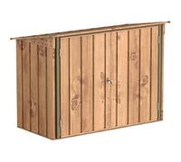 Abri vélos Métal 0.33mm 2.05M avec kit ancrage - Imitation bois