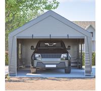 Abri voiture 4x6 m carport tente garage extérieur hiver, bâche résistante pour auto, moto, bateau, montage facile
