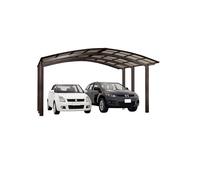 Abri voiture double en aluminium avec toit cintré et couverture polycarbonate renforcée - MAESTRALE