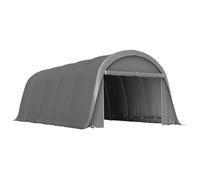 Outsunny Carport Tente de Garage 3,6 x 7,2 m, abri Voiture extérieur, Tente de Stockage avec parois latérales Amovibles et Grande Porte Roulante, carport pour Voiture, Camion, Bateau, Gris foncé