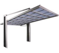 Abri voiture simple en aluminium anodisé avec grande hauteur de passage - 2,45 x 5,02 m - ANTIPHATÈS