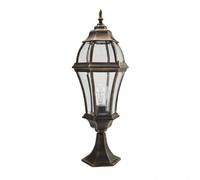 Abrila Becrux Applique Mural Extérieur Classique 1×E27 IP44, Negro / Oro, 64,5X21X21
