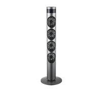 ABRILA - MOMBUEY ventilateur tour gray 3vel 25w 4 ventilateurs DC fixes et rotatifs, réglables, minuterie 12h 117x34x34cm