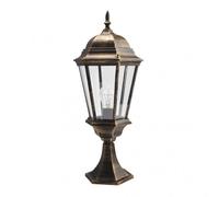 Abrila Regulus Applique Mural Extérieur Classique 1×E27 IP44, Negro / Oro, 56X23X23