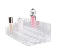 ABS Organisateur de Rouge à Transparent 40 Cases | Compartiments Uniformes, Découpe 3D, pour Petits Flacons et Rouges à , Comptoir ou Vitrine, Facile à Nettoyer