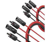 ABSINA 1 Mètre Cable Solaire 4mm2 H1Z2Z2-K Noir & Rouge