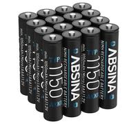 ABSINA 16x AAA rechargeables 1150 NiMH - piles AAA Micro avec 1,2 V et min. 1050 mAh - piles AAA rechargeables pour téléphone DECT