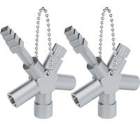 ABSINA 2x Clé universelle de construction avec 4 profils - Clé triangulaire arrée Clé pour armoire électrique Clé universelle