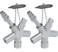 ABSINA 2x Clé universelle de construction avec 6 profils - Clé triangulaire arrée Clé pour armoire électrique Clé universelle