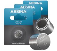 ABSINA 3X Pile CR1/3N au Lithium 3V - DL1/3N Anti-Fuite & Longue durée de Vie - Batterie 3 Volts avec 160mAh - 2L76