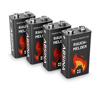 ABSINA 4X Pile 9V alcalines - Piles 9V Longue duree et étanches - Piles pour détecteurs d'incendie, monoxyde de Carbone
