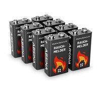 ABSINA 8X Pile 9V alcalines - Piles 9V Longue duree et étanches - Piles pour détecteurs d'incendie, monoxyde de Carbone
