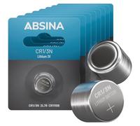 ABSINA 8X Pile CR1/3N au Lithium 3V - DL1/3N Anti-Fuite & Longue durée de Vie - Batterie 3 Volts avec 160mAh - 2L76