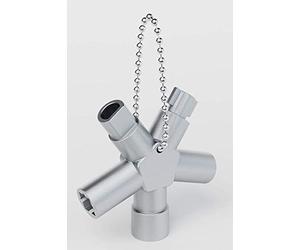 ABSINA Clé universelle multifonction à 4en1 | clé tricoise carré - cle passe partout - universelle multifonction pour armoires et serrures standards, radiateur