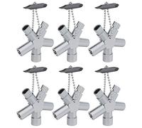 ABSINA Clé universelle multifonction à 6en1 6x - clé tricoise carré - cle passe partout - Cle universelle multifonction pour armoires et serrures standards, radiateur - passe partout