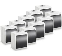 ABSINA Interrupteur va-et-vient apparent pour locaux humides - 10x interrupteur simple apparent IP54, 250V, 10A - Interrupteur apparent pour locaux humides