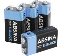 Absina Pile 6LR61 (9V) alcaline(s) 580 mAh 9 V 4 pc(s)